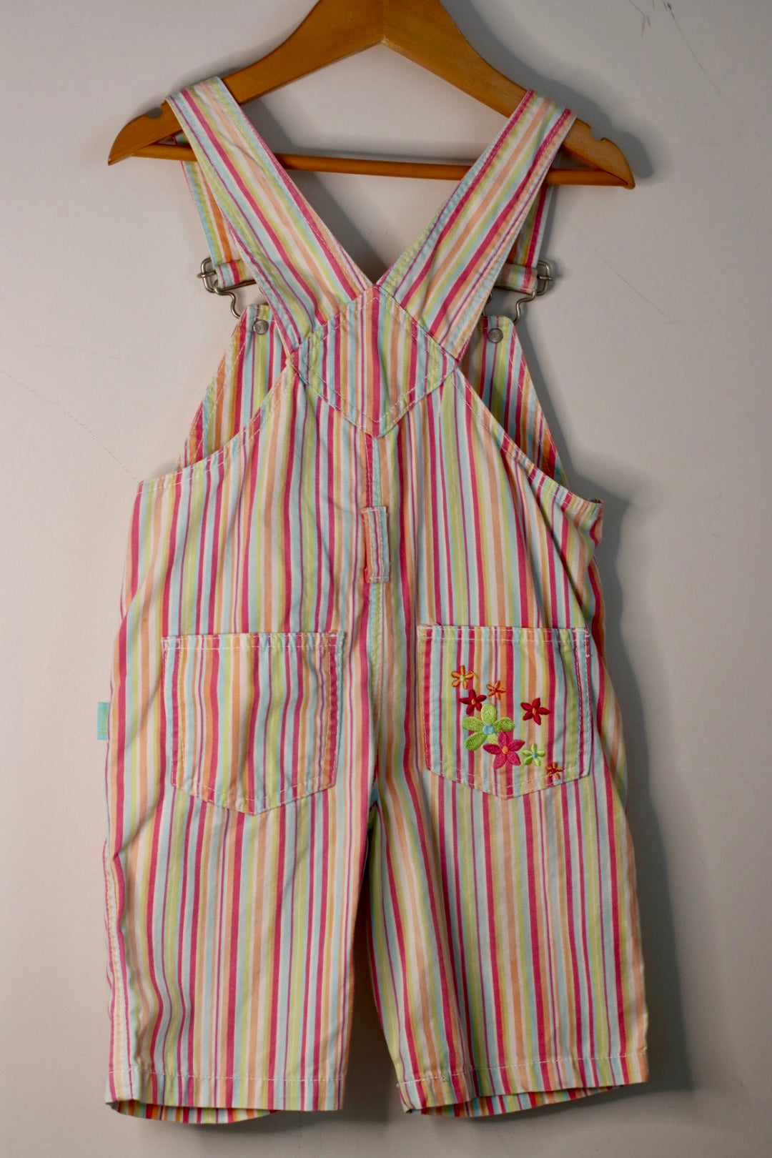 Pumpkin Patch Stripe Shortalls Size 2
