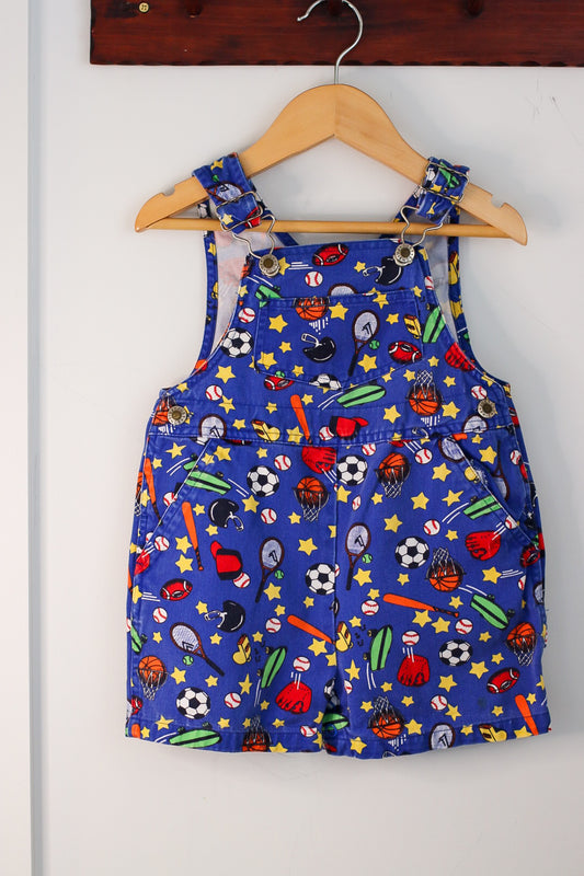 Vintage Sports Themed Shortalls 3T
