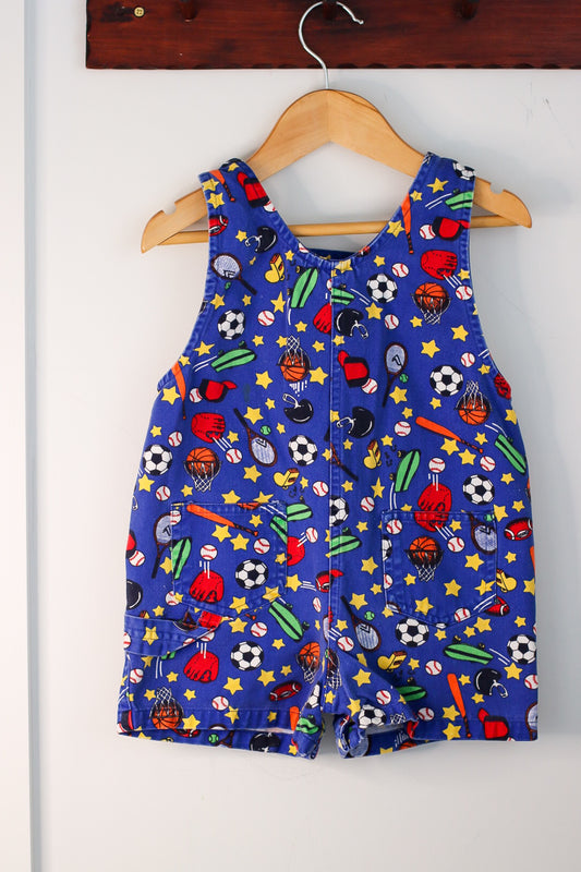 Vintage Sports Themed Shortalls 3T