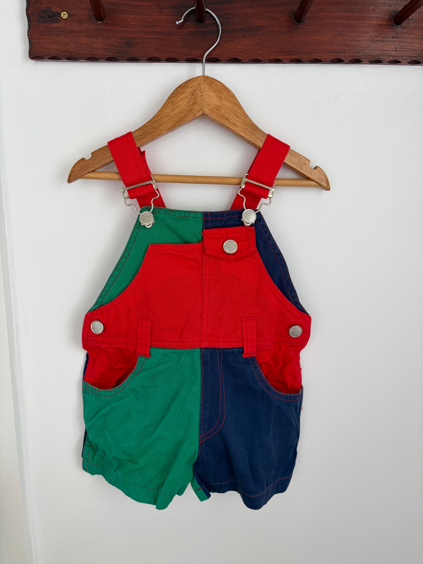Vintage Colour Block Shortalls
