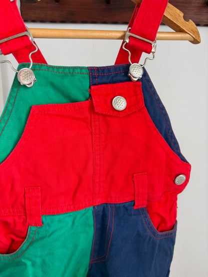 Vintage Colour Block Shortalls