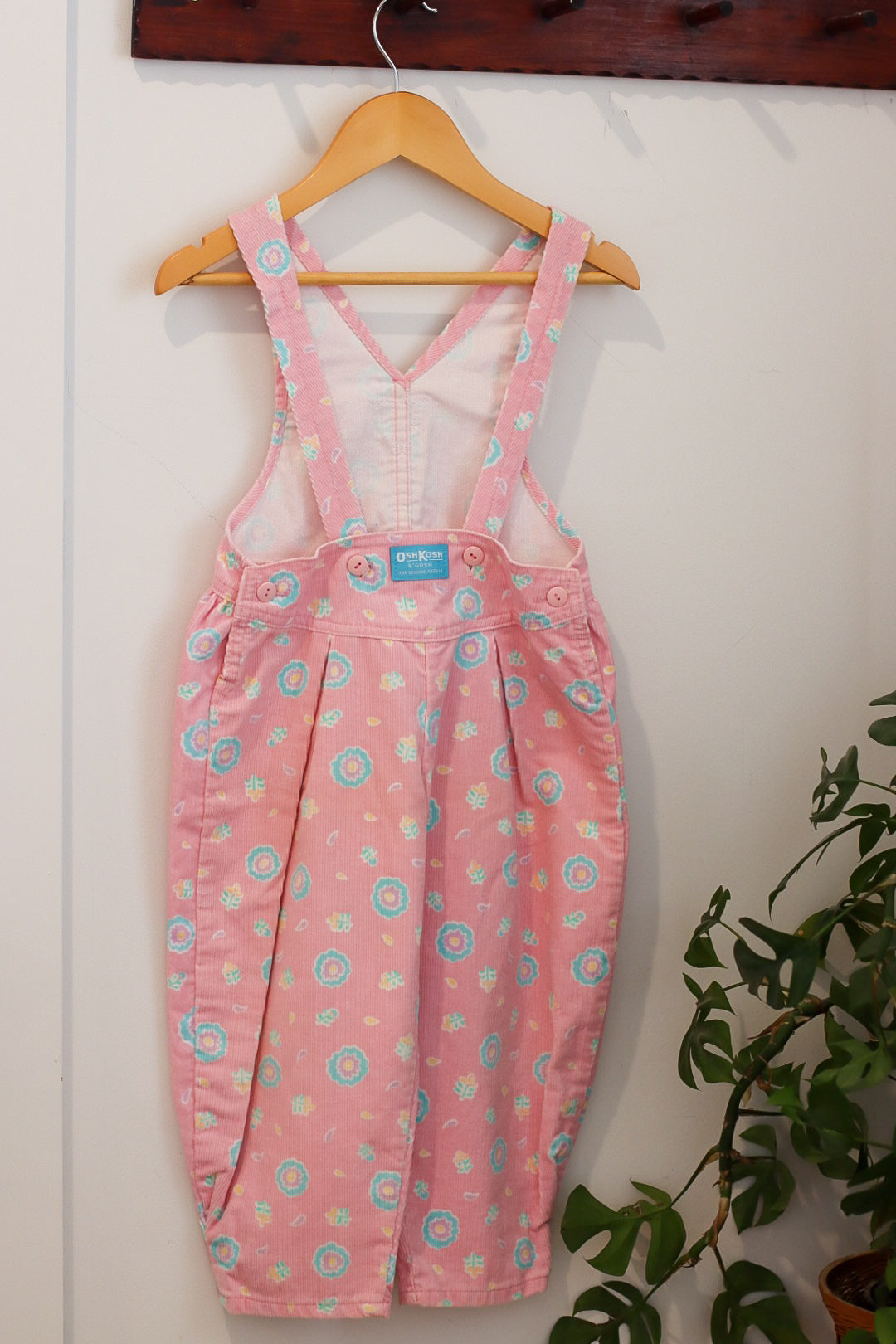 Floral Oshkosh Suspender Overalls 4T