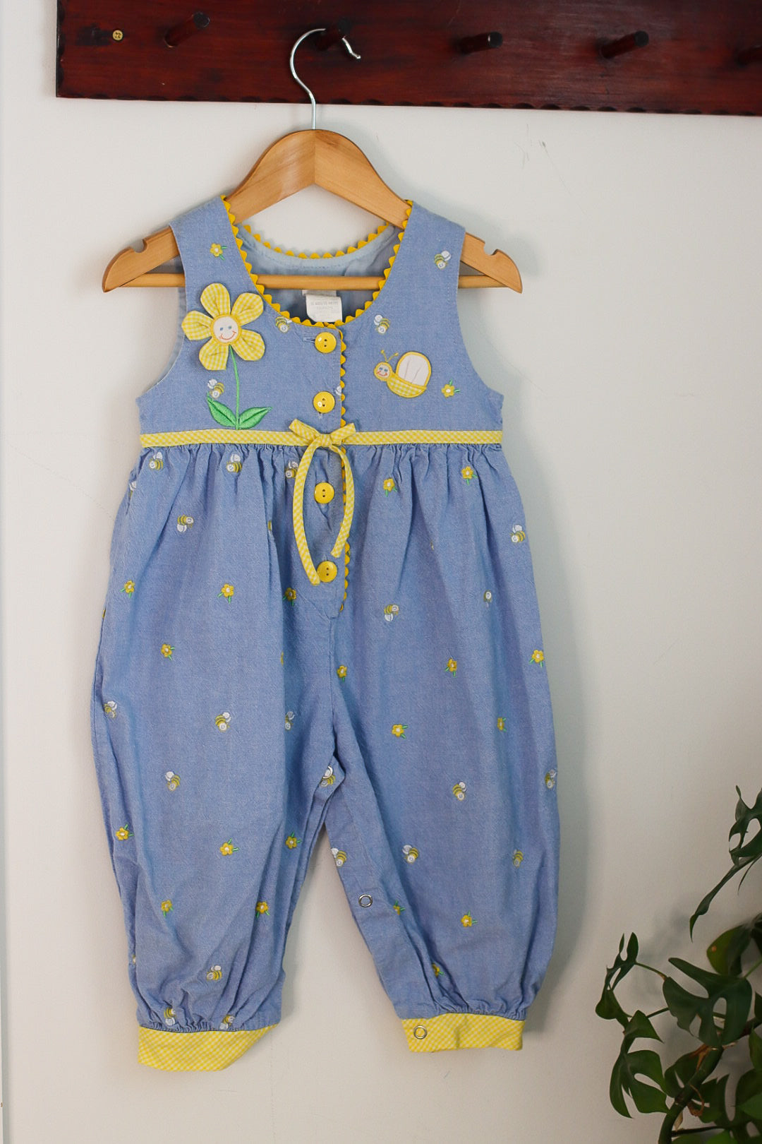 Embroidered Bee & Flower Romper