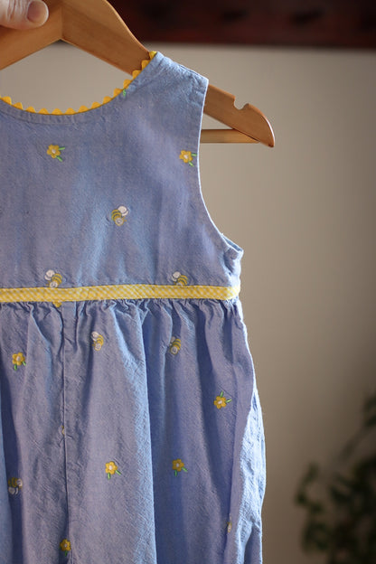 Embroidered Bee & Flower Romper